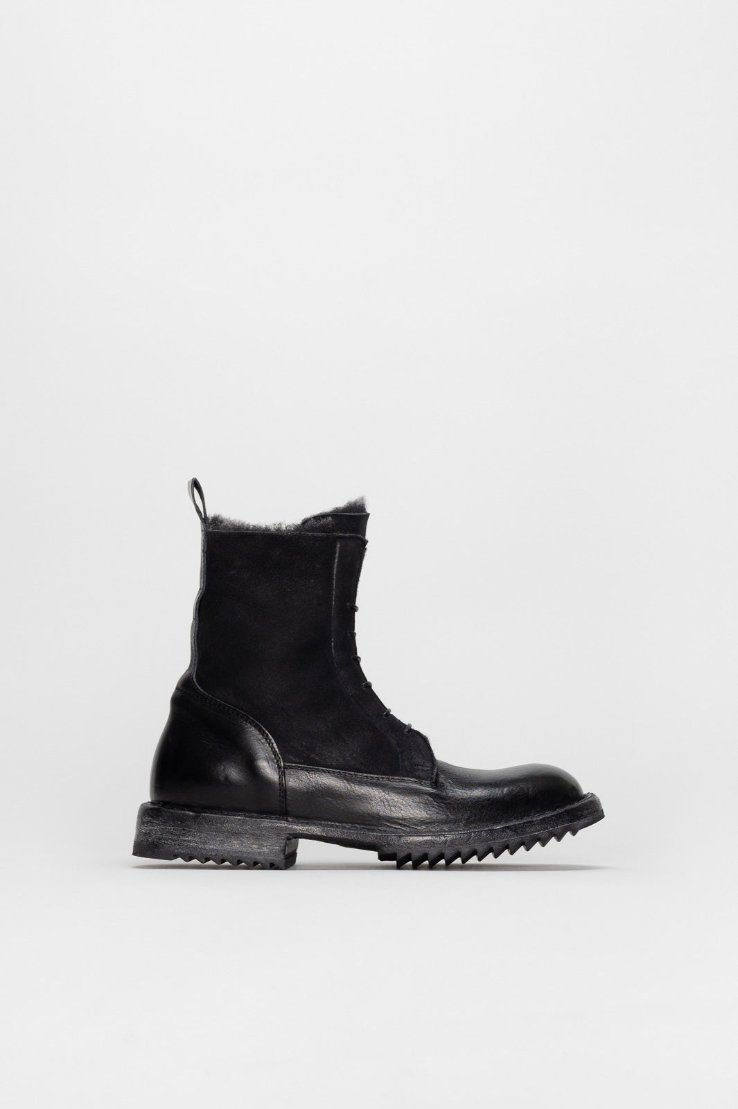 Shearling Boot Brisa | Rustic Black Calf Leather