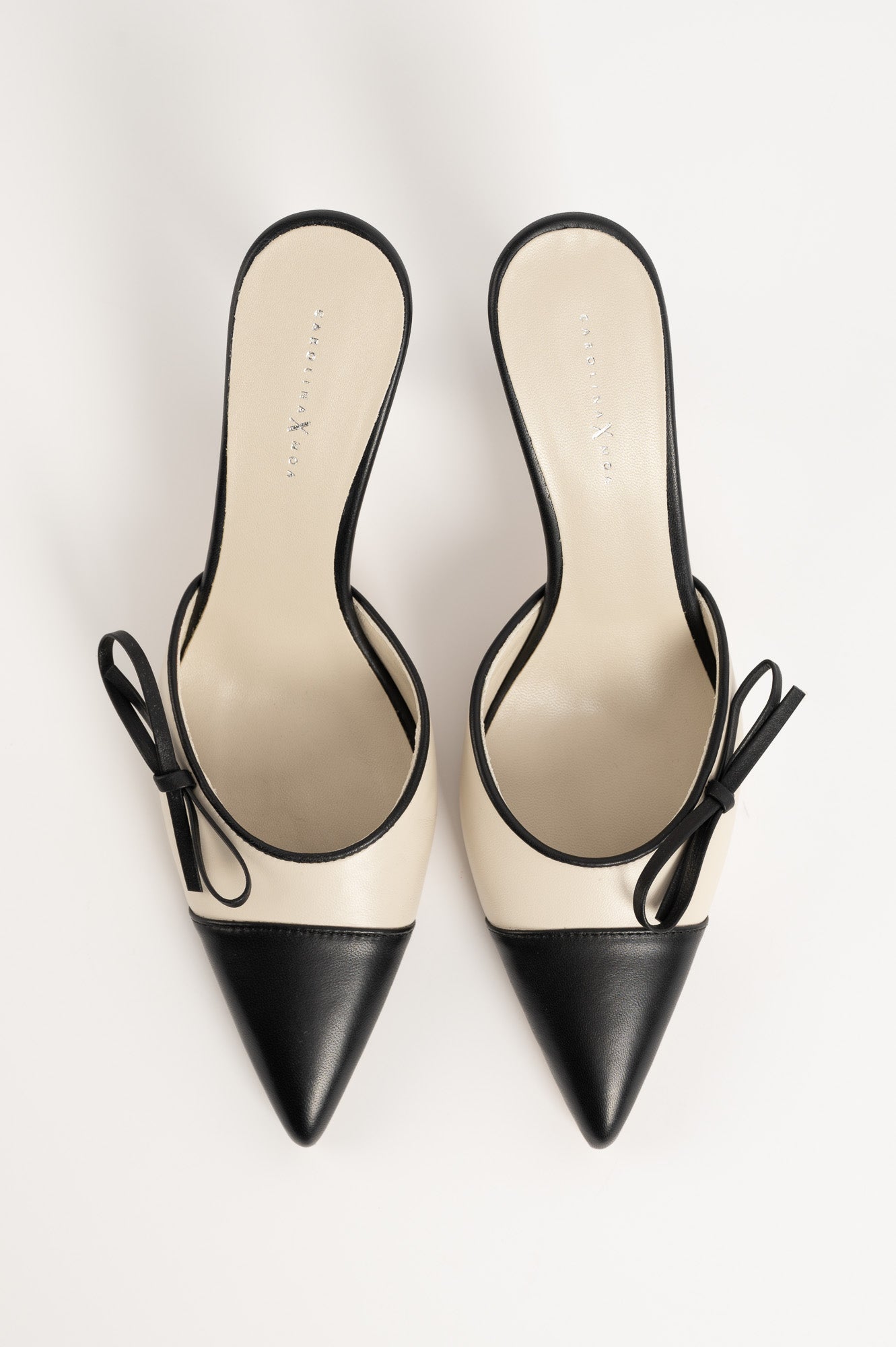 Heeled Mule Pump Prim 9 cm | Noble Black & Ivory White