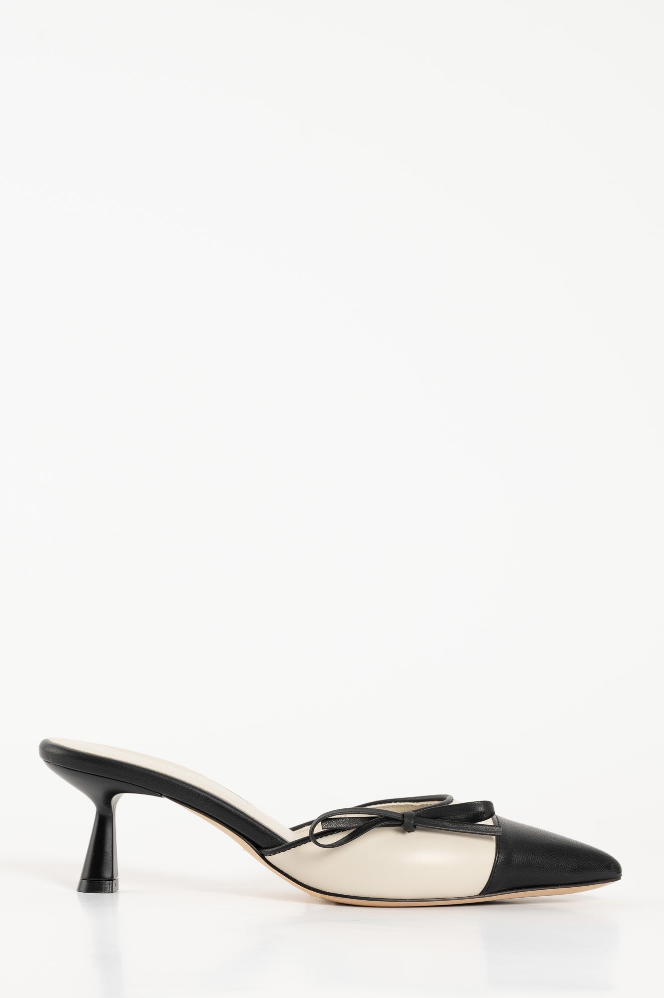 Mule Pump Prim | Black & Ivory 6cm