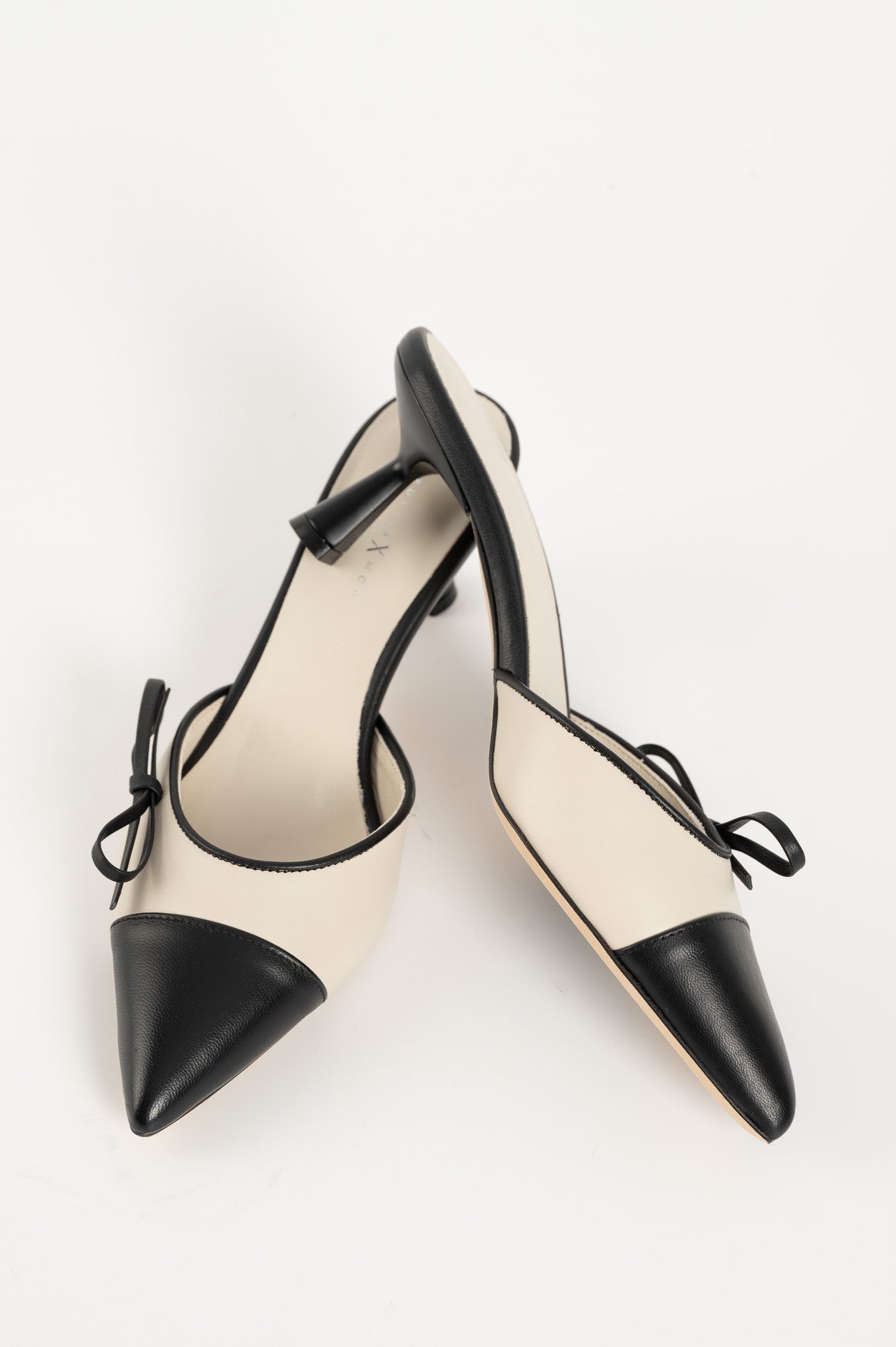 Mule Pump Prim | Black & Ivory 6cm