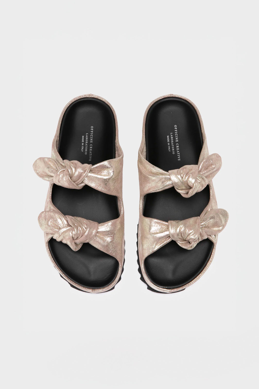 Footbed Sandal Pelagie | Champagne Gold Nappa Leather