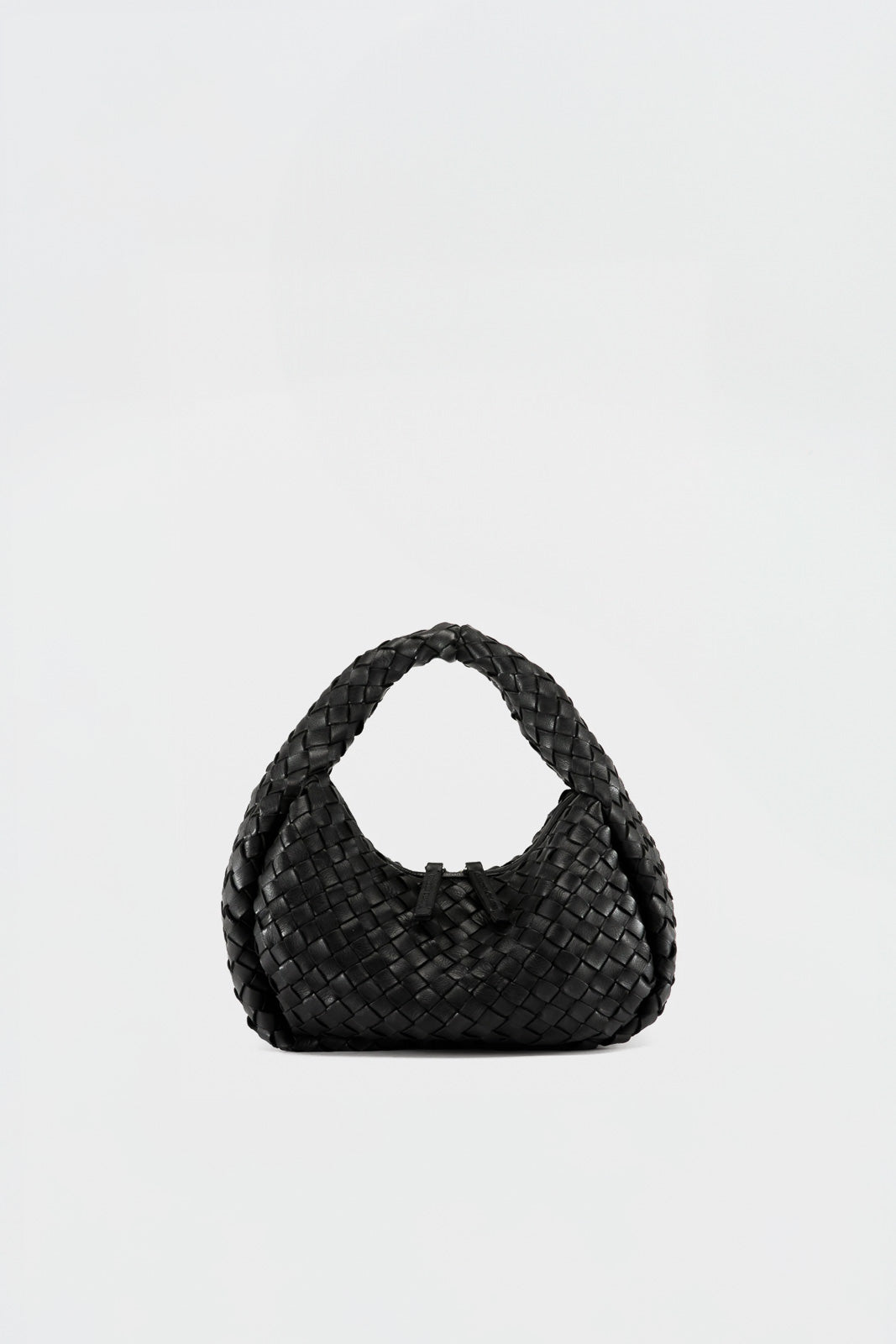 Braided Bolina Small | Black Woven Calf Leather