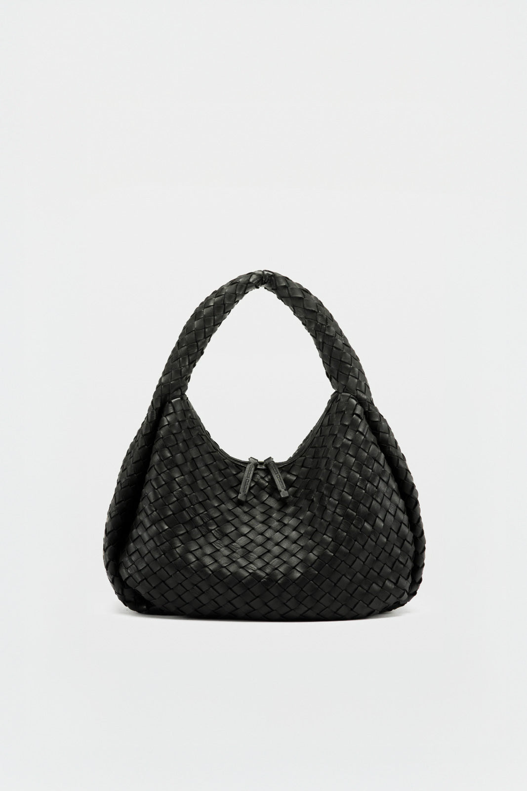 Braided Bolina Large | Black Woven Calf Leather