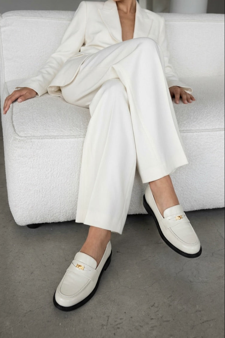 Penny Loafer Blair | Ivory White Nappa Leather