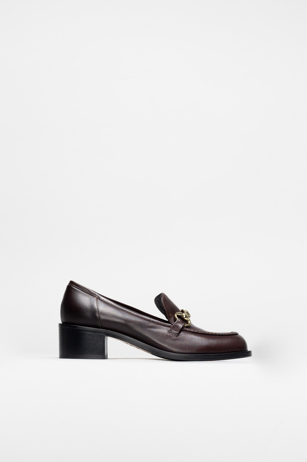 Heeled Loafer | Chocolate Brown Nappa Leather