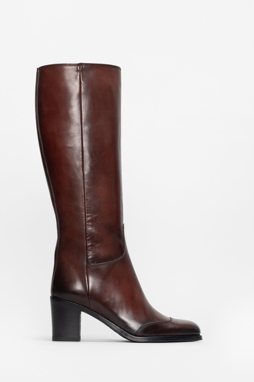 Heeled High Boot Kuma | Burnt Cognac Calf Leather