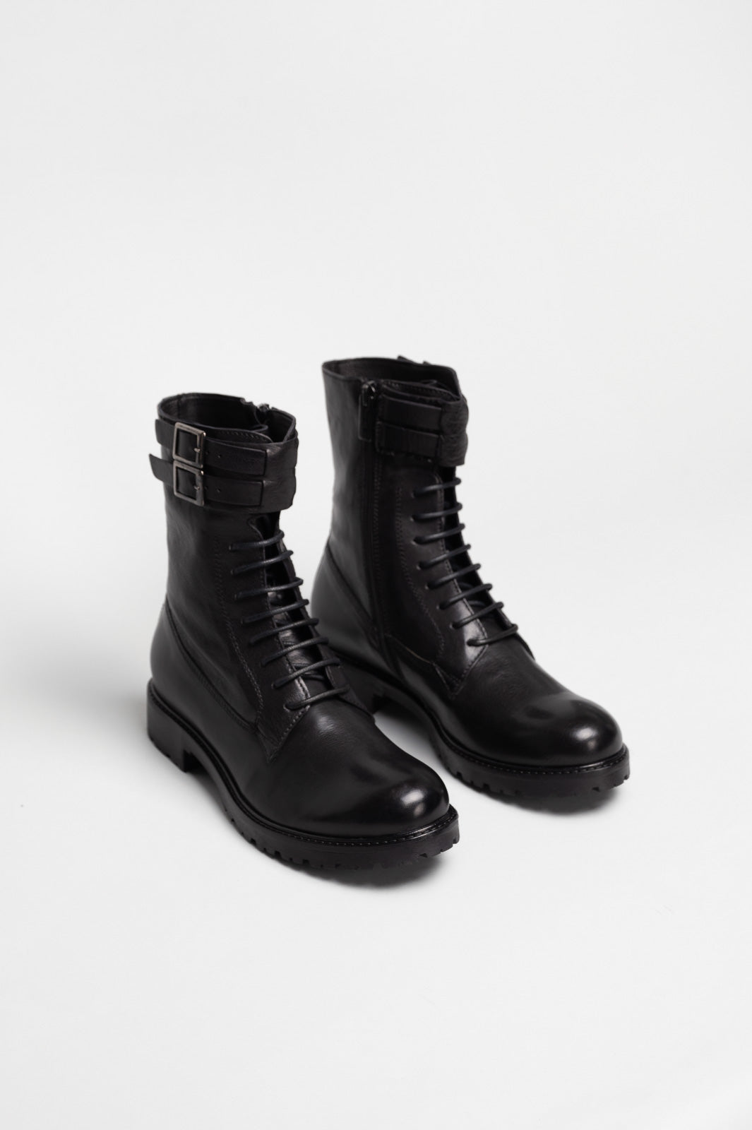 Lace-up Boot Mila | Black Calf Leather
