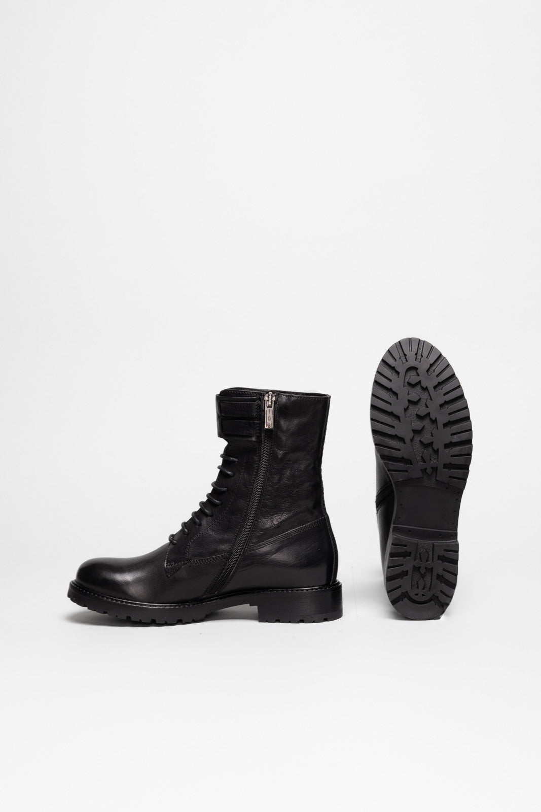 Lace-up Boot Mila | Black Calf Leather