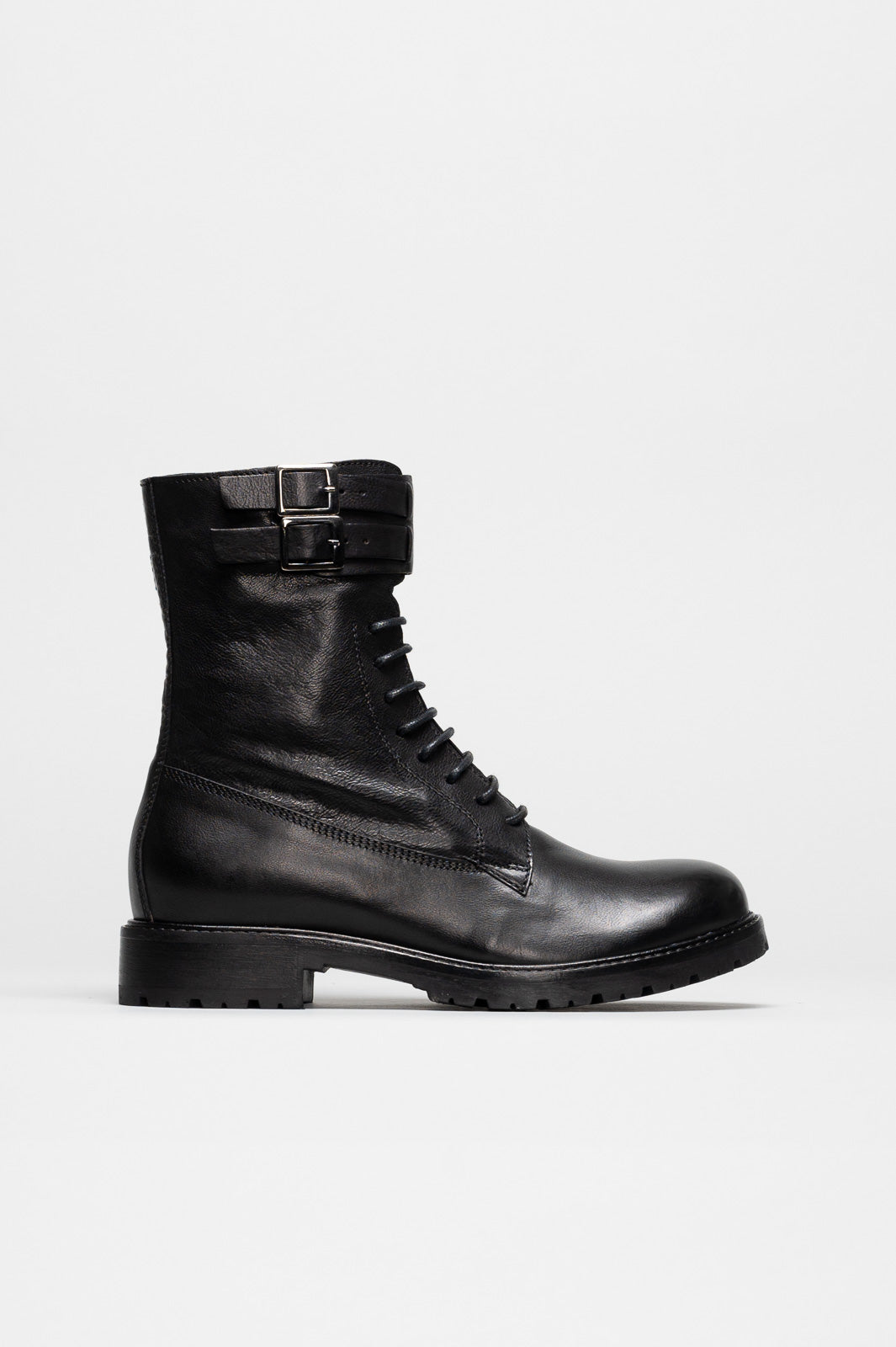 Lace-up Boot Mila | Black Calf Leather