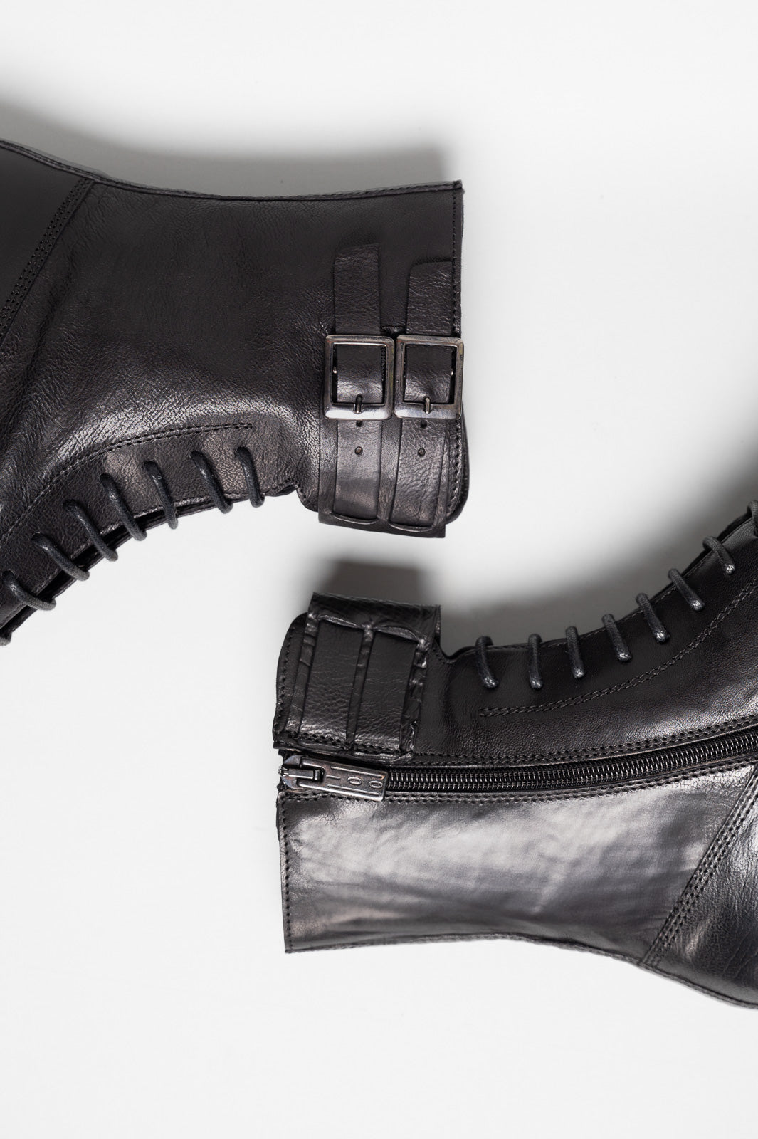 Lace-up Boot Mila | Black Calf Leather