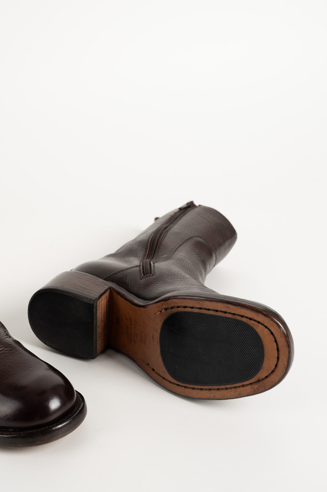 Heeled Boot Arizona | Grained Brown Calf Leather