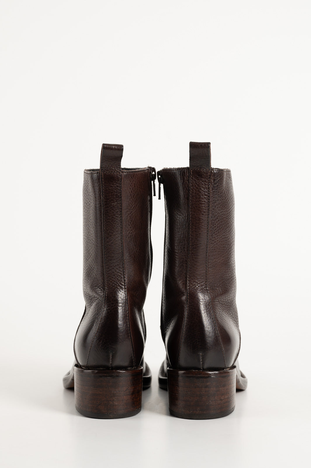 Heeled Boot Arizona | Grained Brown Calf Leather
