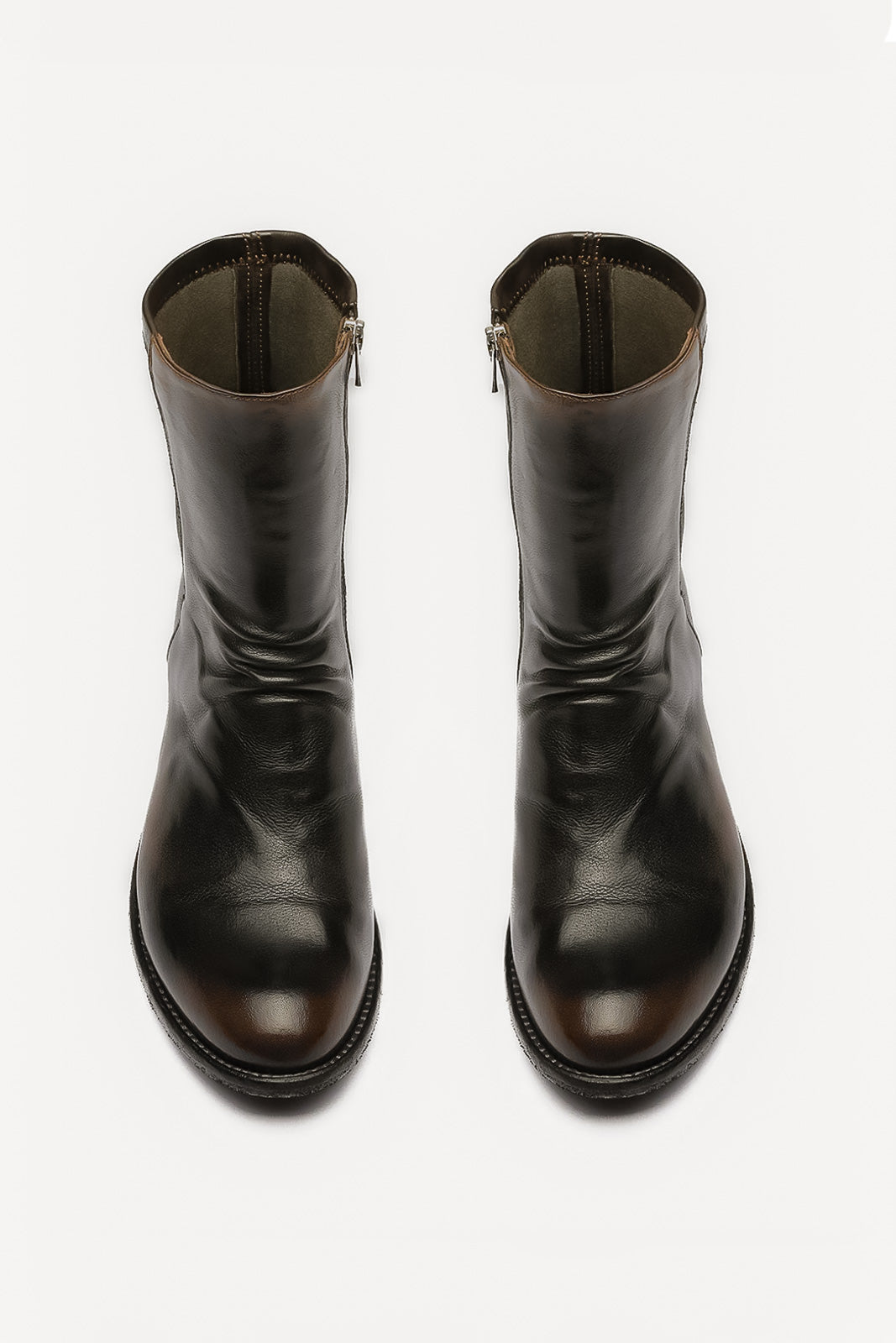Zip-Stretch Boot Lison | Black-Brown Shade Buffalo Leather