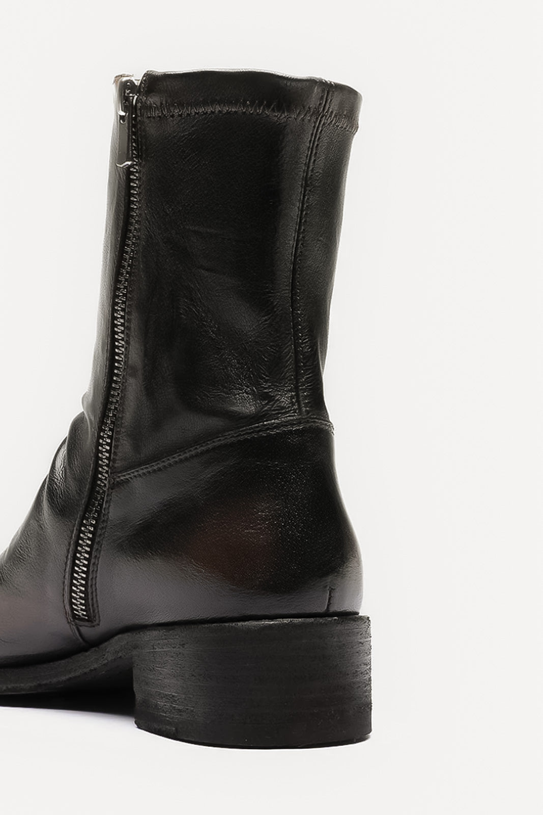 Zip-Stretch Boot Lison | Black-Brown Shade Buffalo Leather