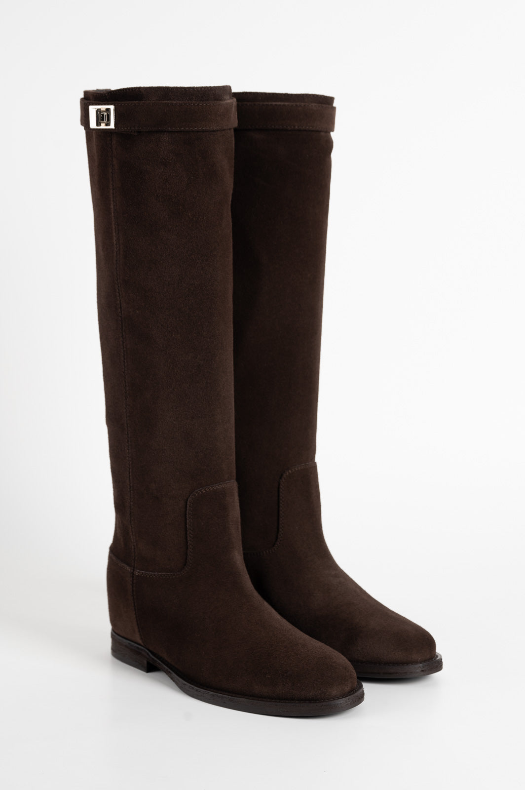 High Boot Siona 5cm Wedge | Cacao Brown Suede