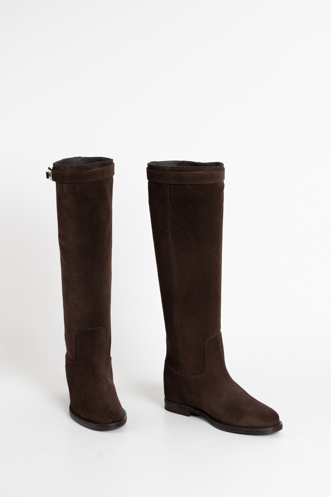 High Boot Siona 5cm Wedge | Cacao Brown Suede