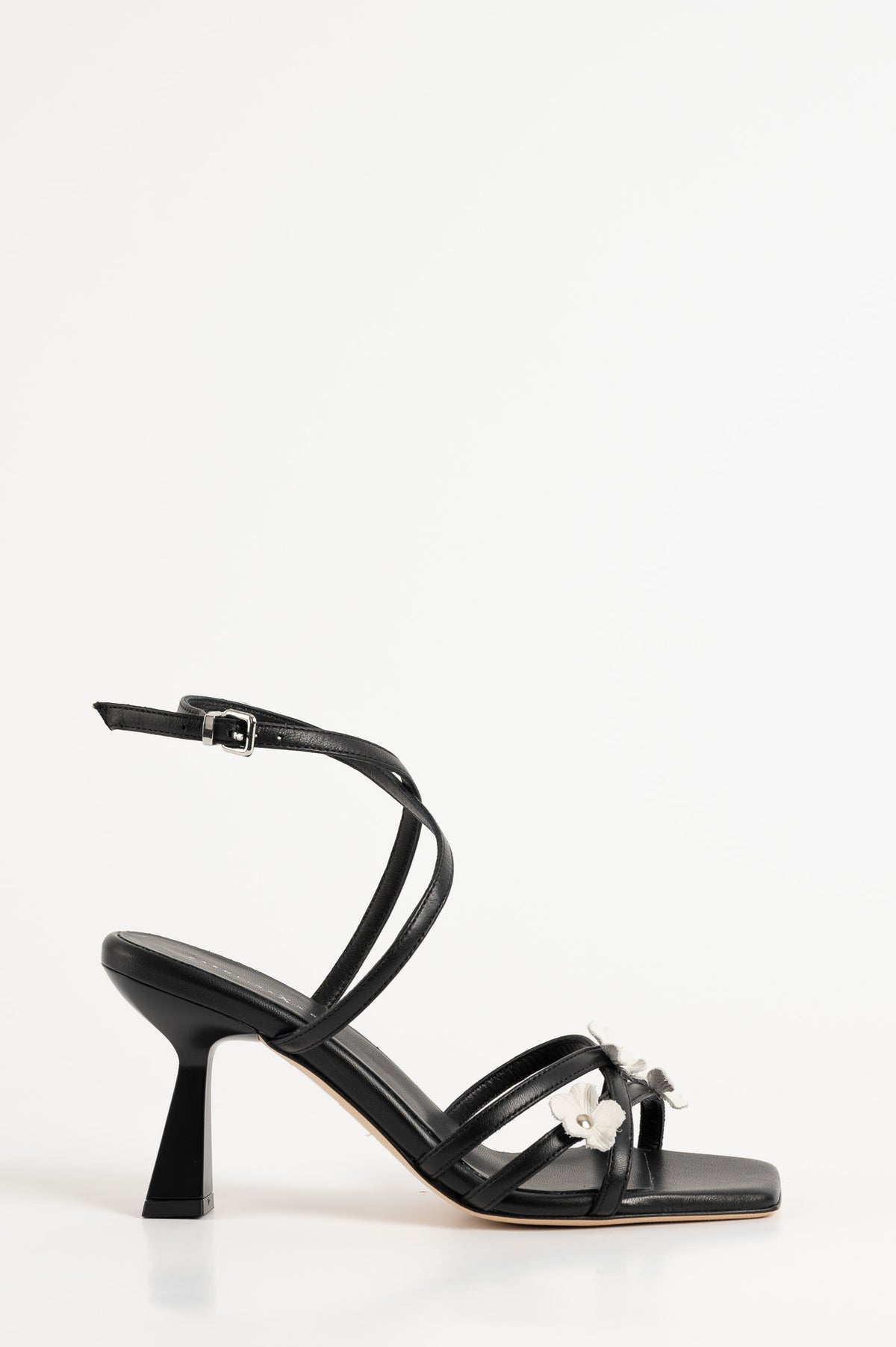 Heeled Sandal Flora | Noble Black Calf Leather