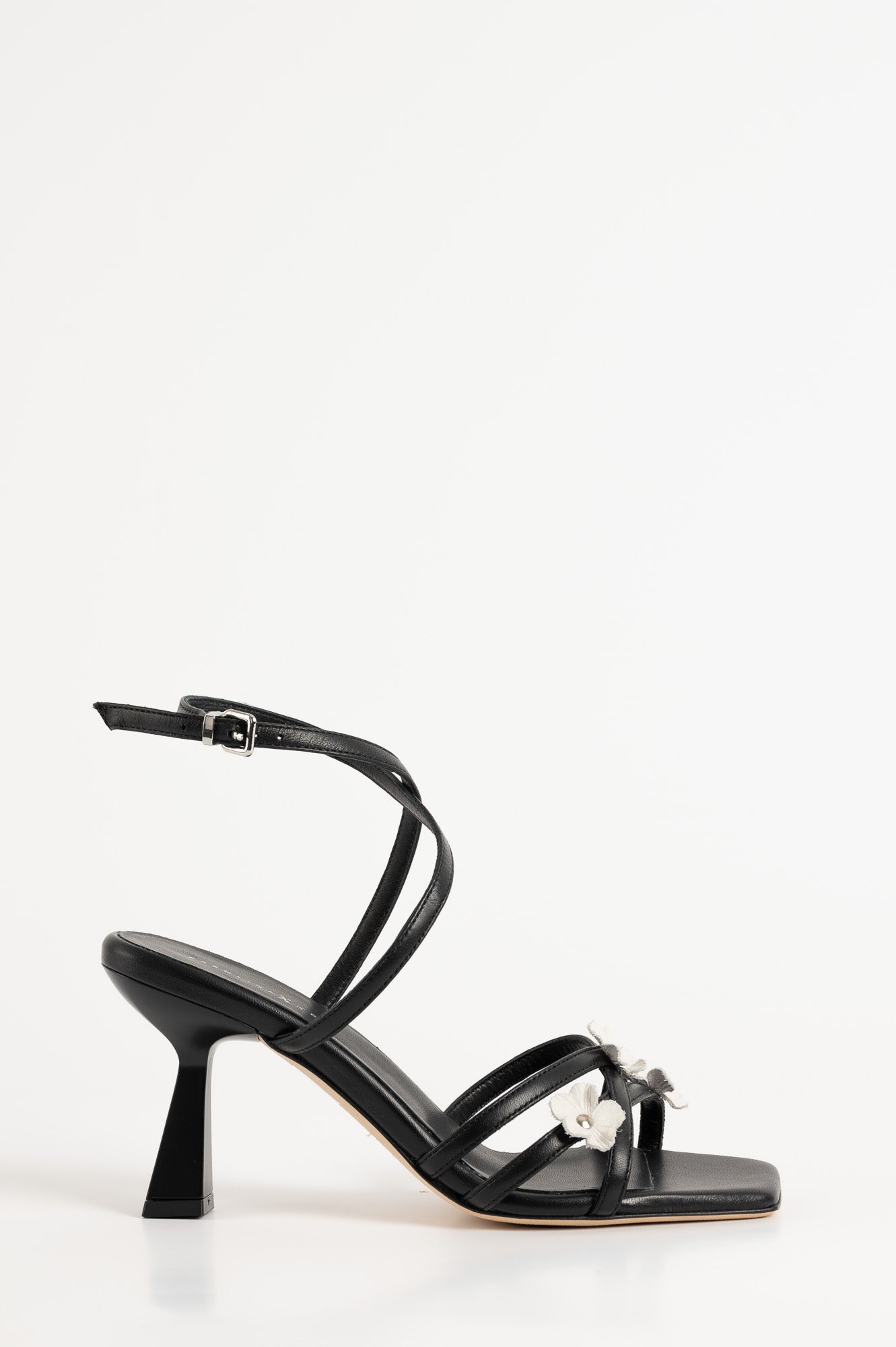 Heeled Sandal Flora | Noble Black Calf Leather