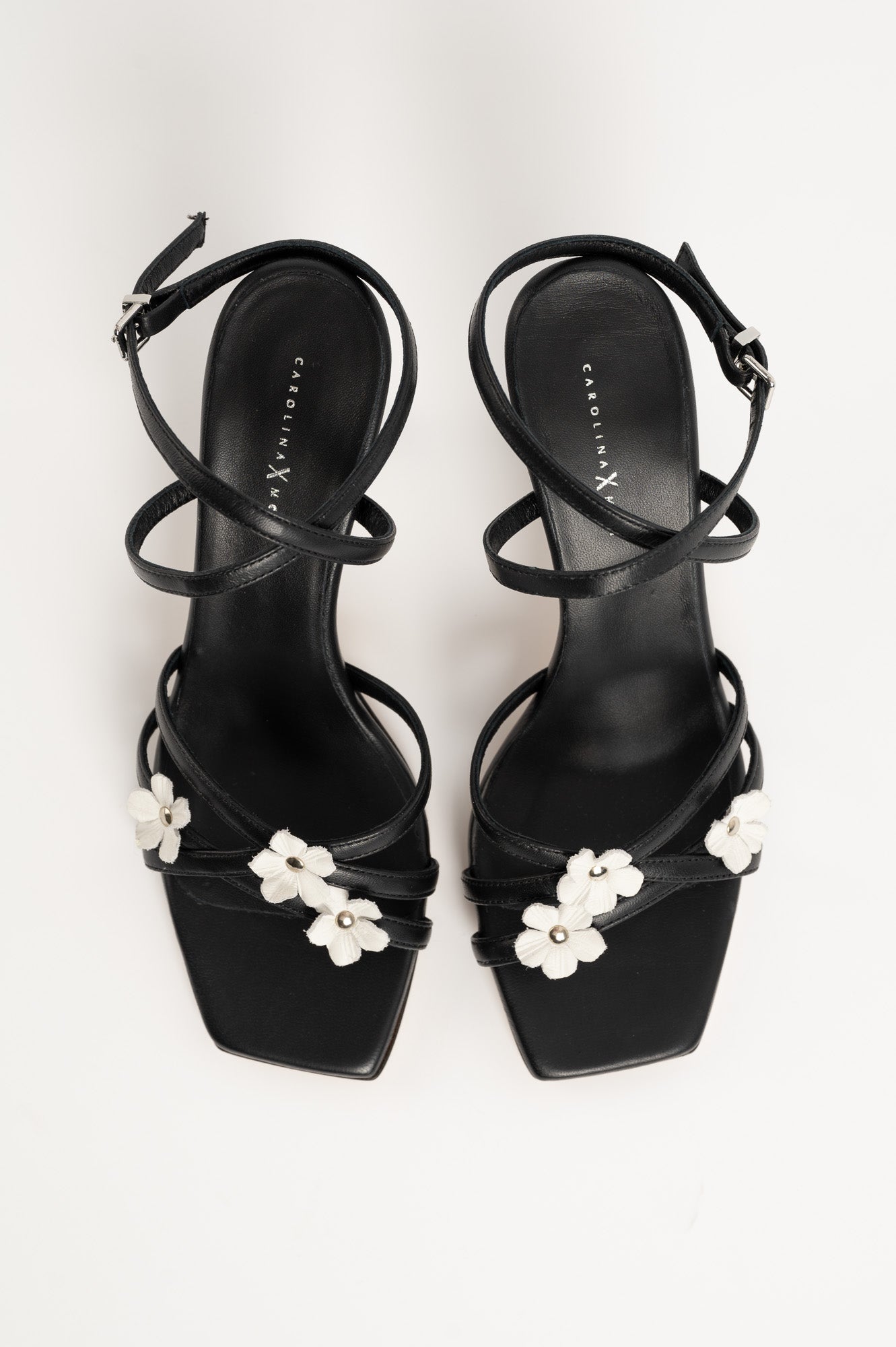 Heeled Sandal Flora | Noble Black Calf Leather