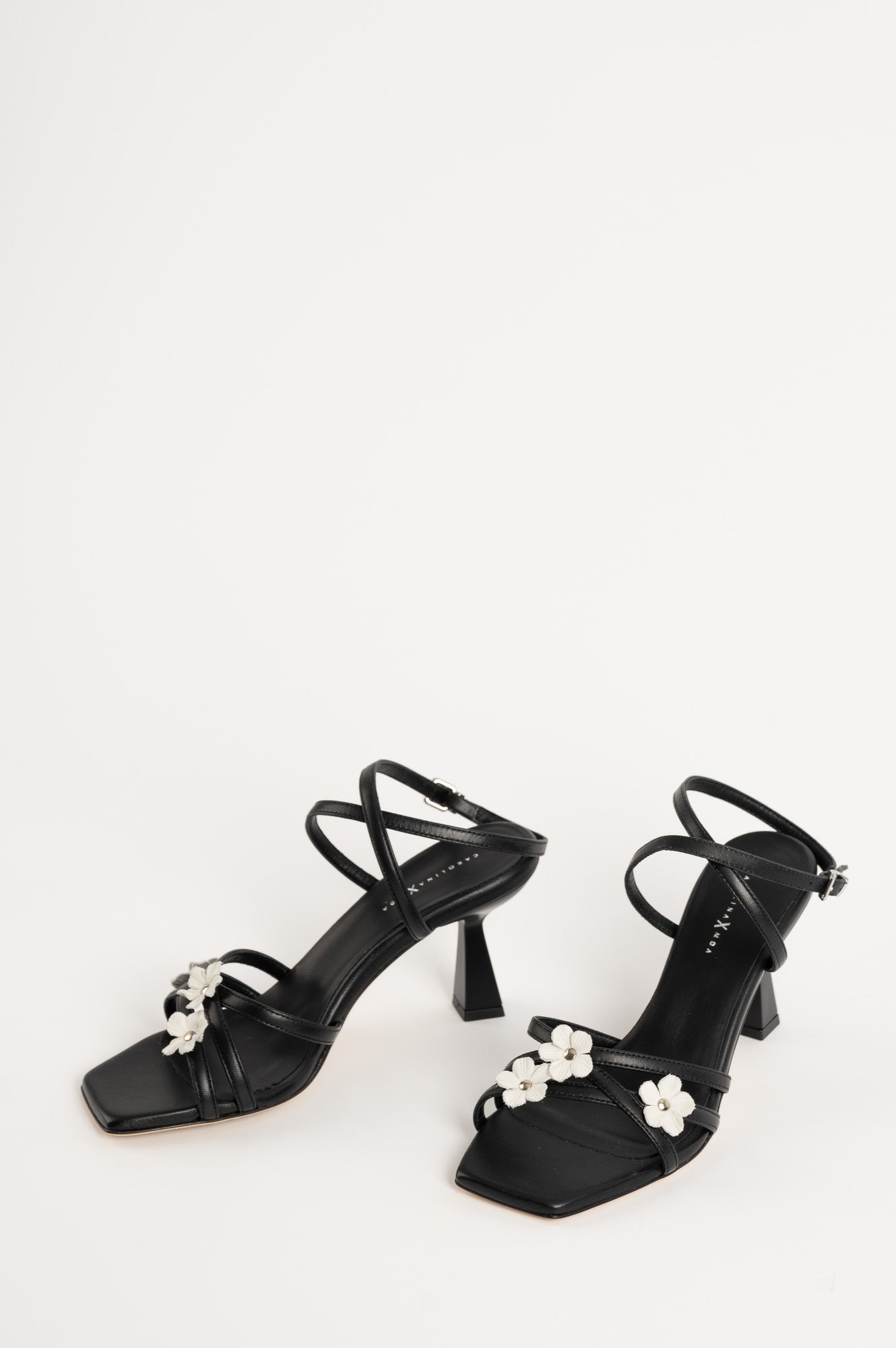 Heeled Sandal Flora | Noble Black Calf Leather