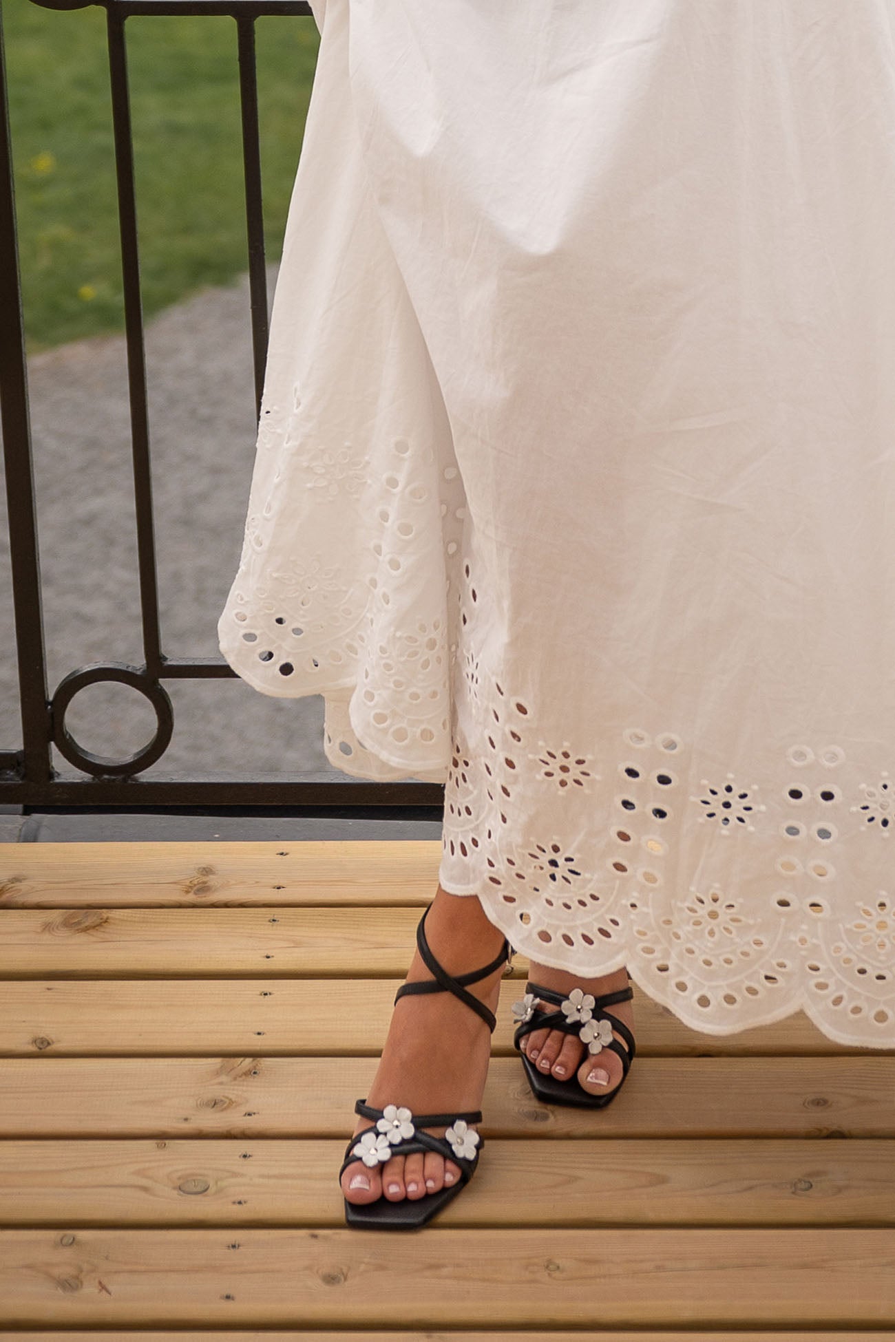 Heeled Sandal Flora | Noble Black Calf Leather