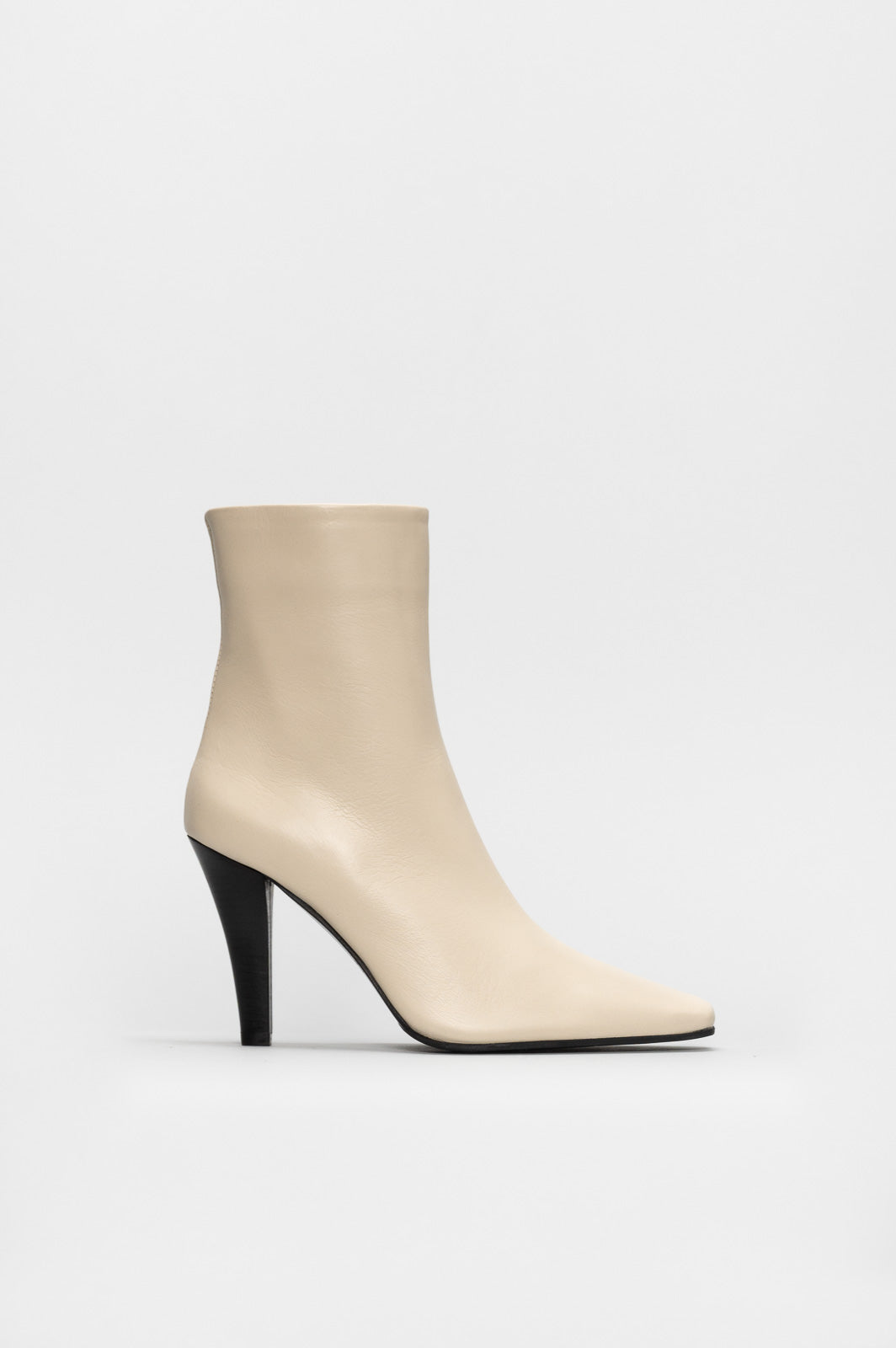 Heeled Ankle Boot Tripon | Cream White Calf Leather