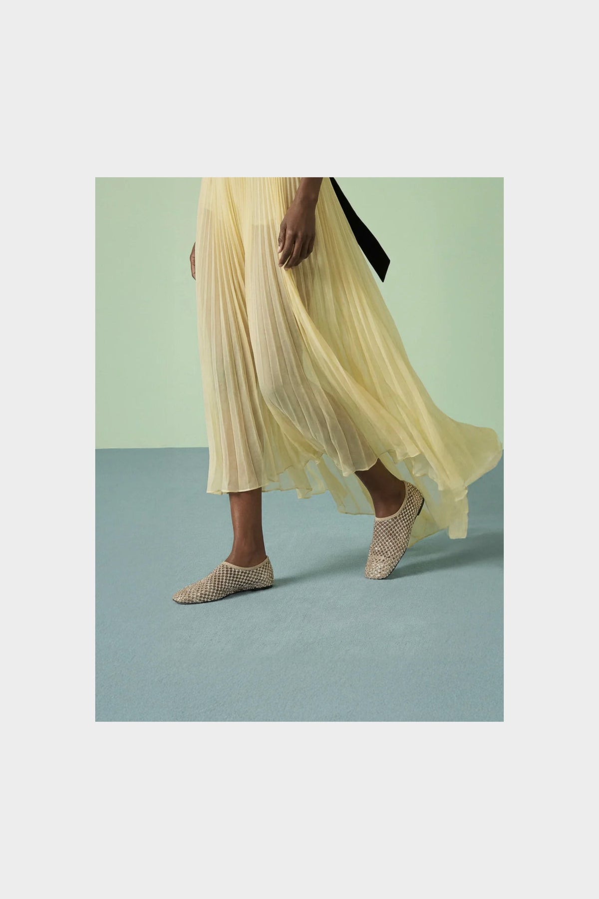 Squared Flat Bijoux | Champagne Gold Crystal-Embellished Mesh