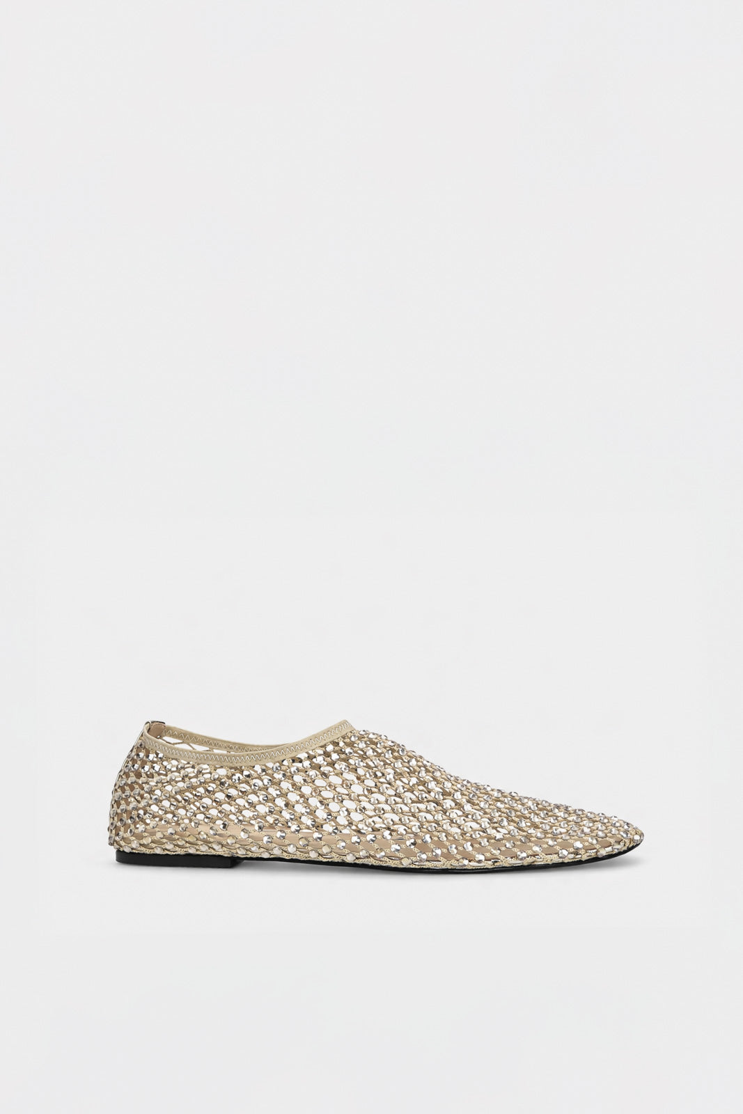 Squared Flat Bijoux | Champagne Gold Crystal-Embellished Mesh