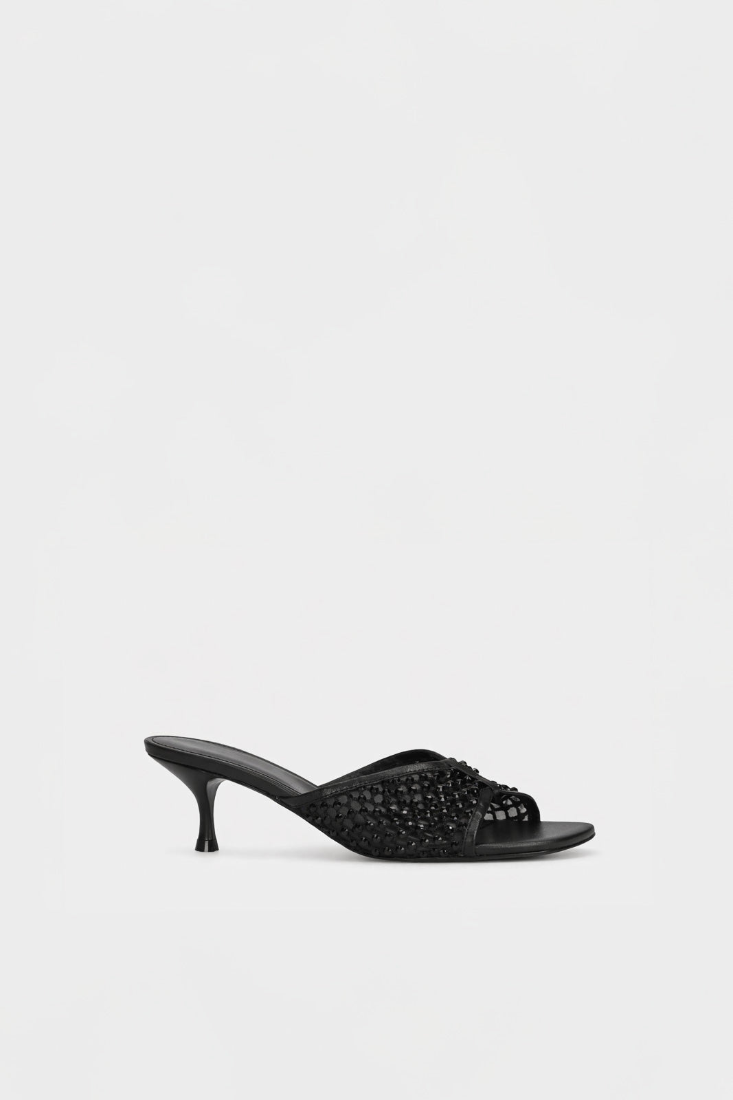 Heeled Sandal Gems | Midnight Black Crystal Mesh