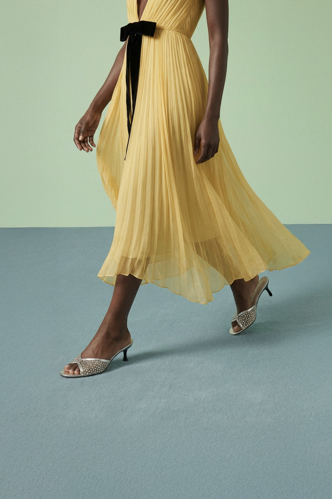 Heeled Sandal Gems | Champagne Gold Crystal Mesh