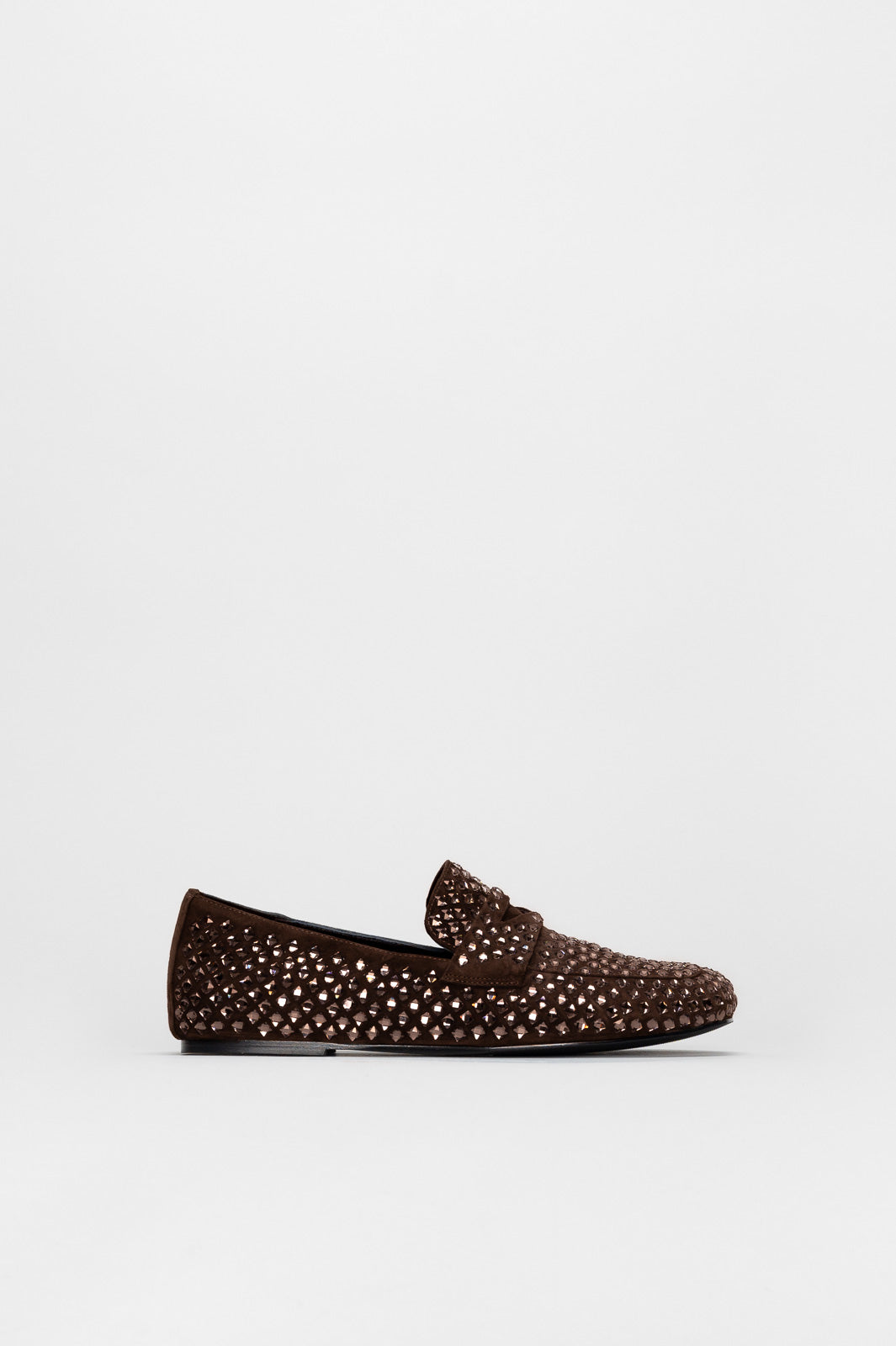 Crystal Loafer Vanity | Coffee Brown Suede