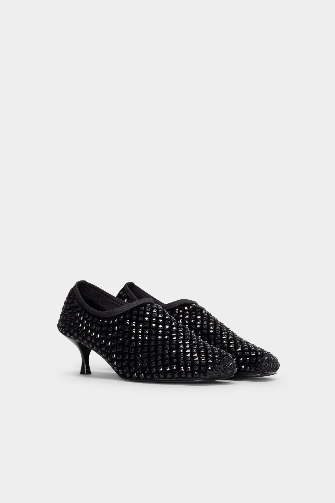Crystal Pump Miss | Midnight Black Velvet