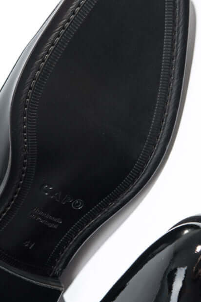 Men's Wholecut Oxford | Black Patent Calf Leather