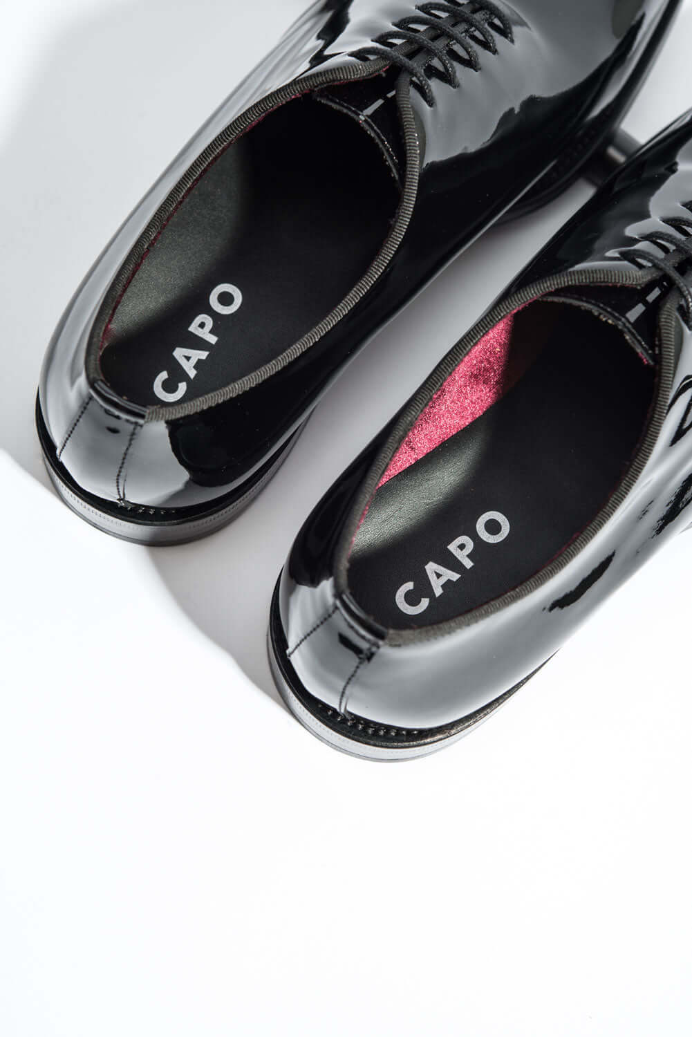 Men's Wholecut Oxford | Black Patent Calf Leather