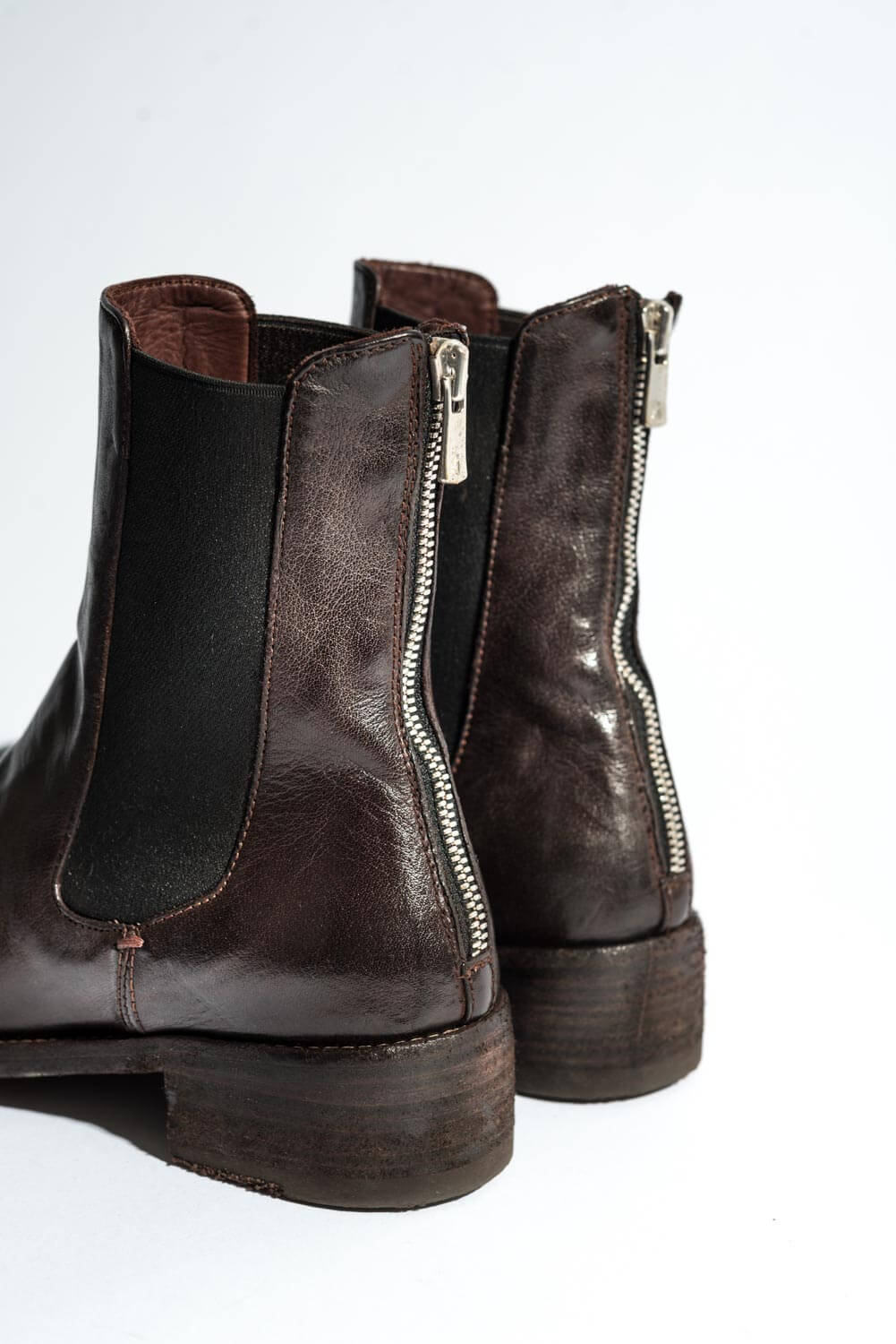 Zipper Boot Lison | Brown Washed Buffalo Leather