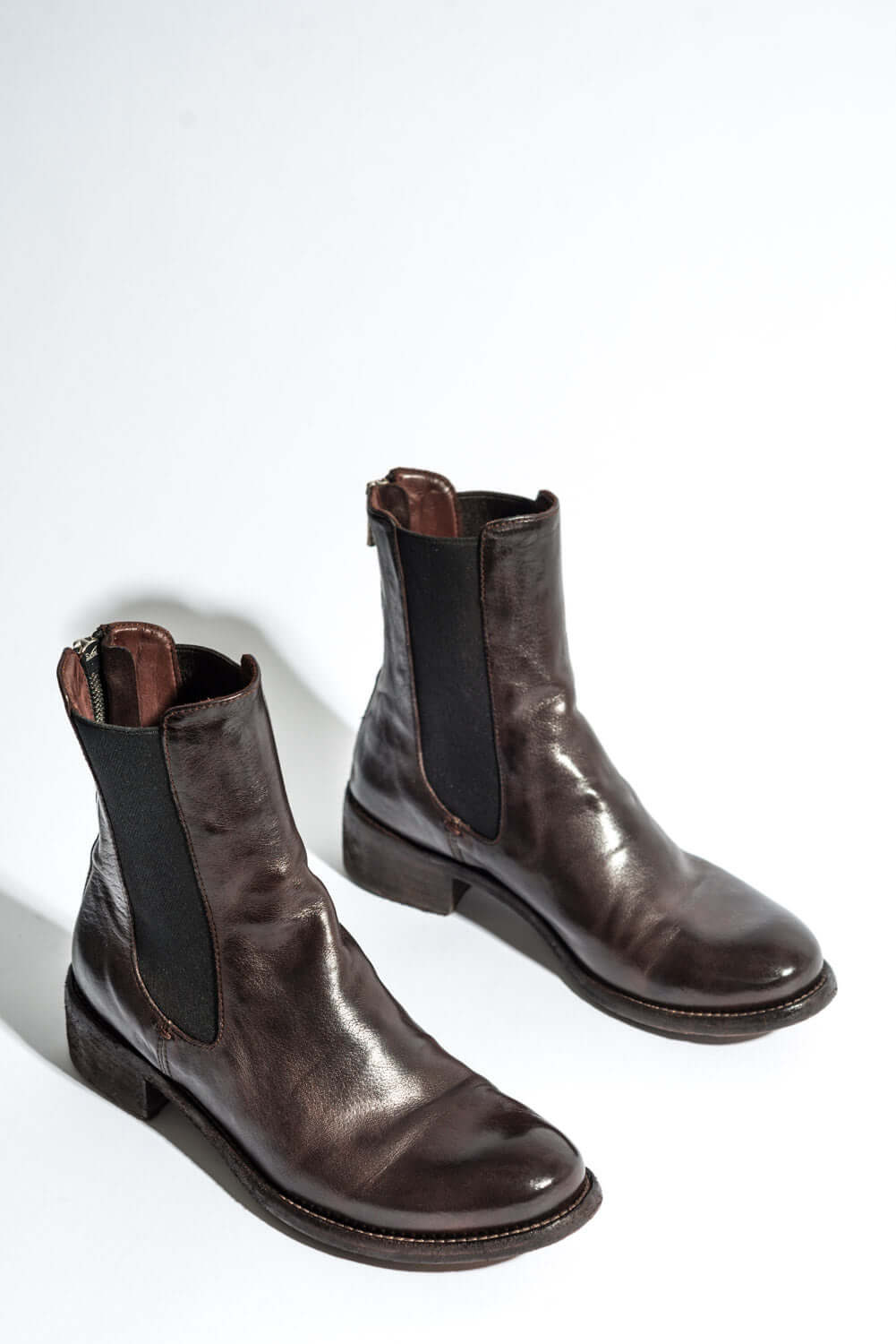 Zipper Boot Lison | Brown Washed Buffalo Leather