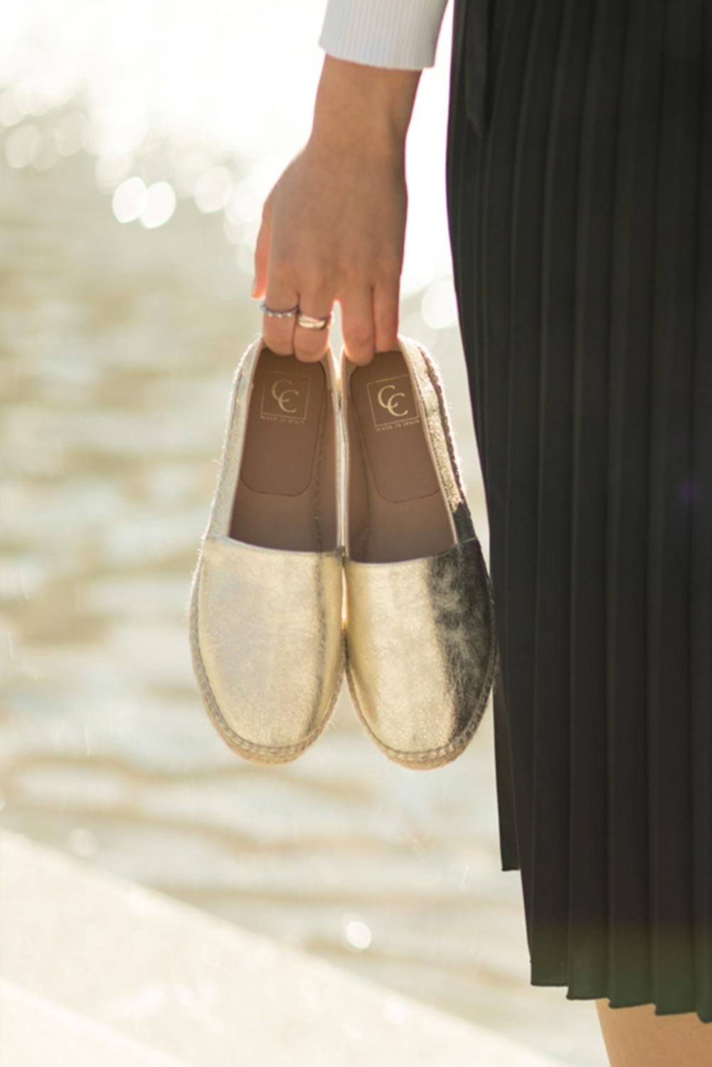 Espadrille Monaco | Platino Nappa Leather