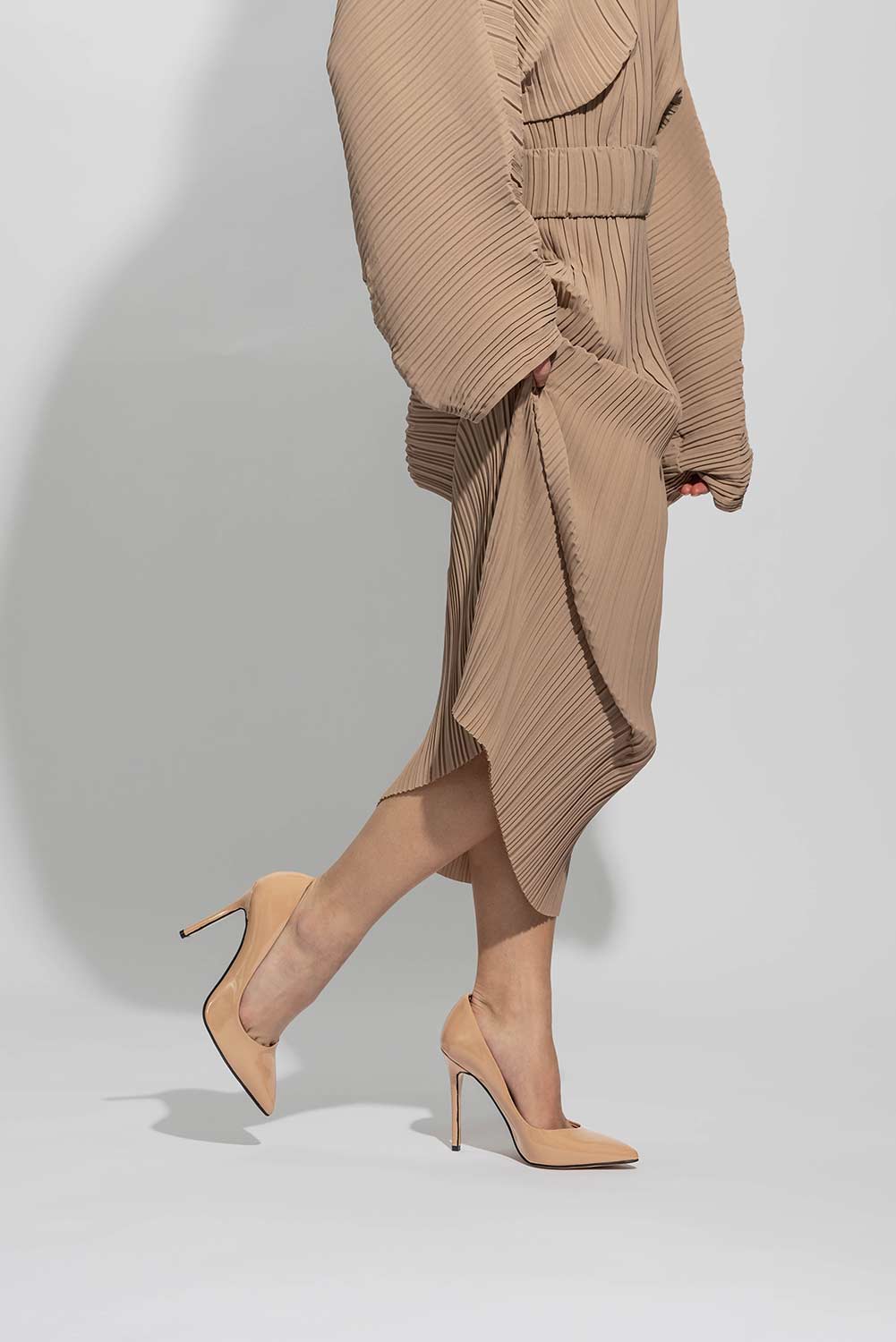 Classic Pump Stiletto 10cm | Beige Patent Leather