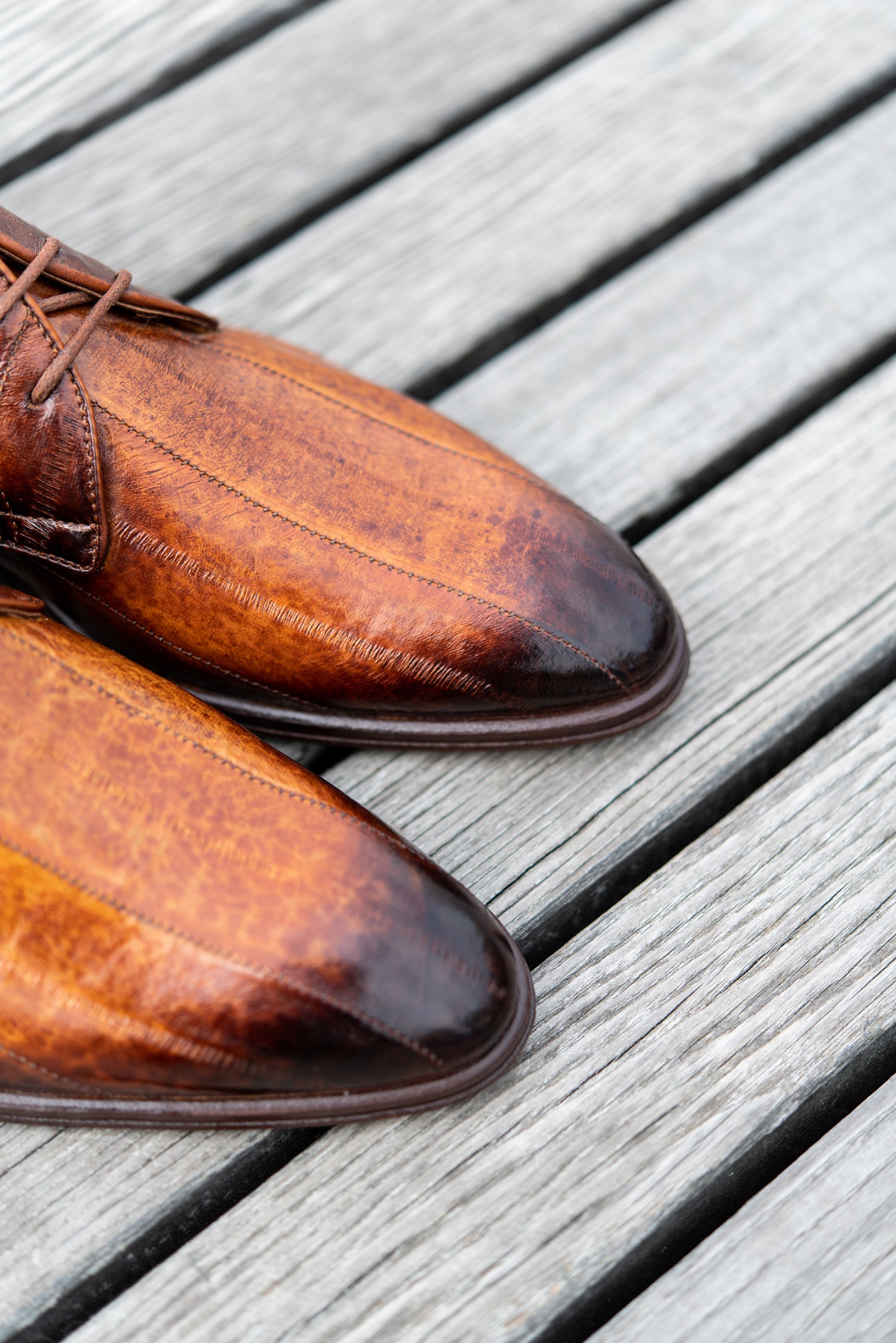Men's Dress Derby | Cognac Fade Eel Leather