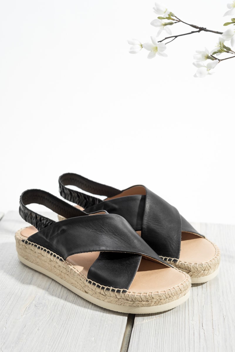 Espadrille Hvar | Black Nappa Leather