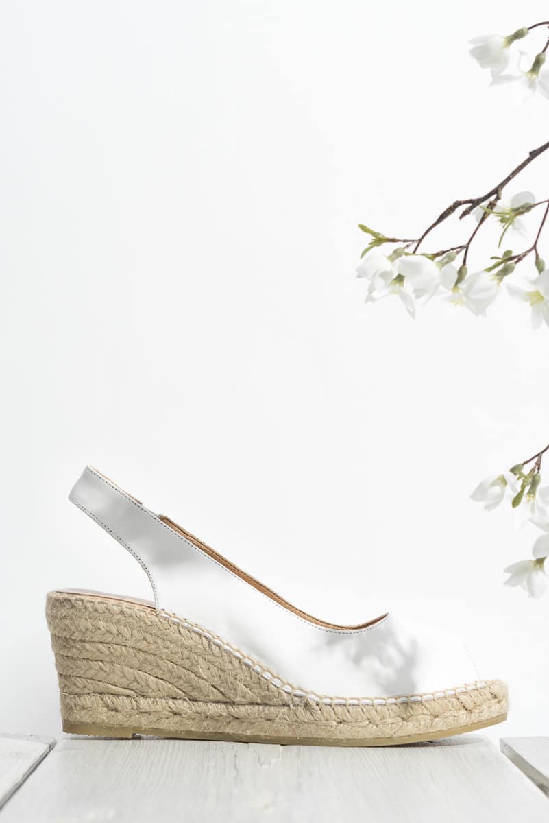 Espadrille Wedge Palamos | White Nappa Leather