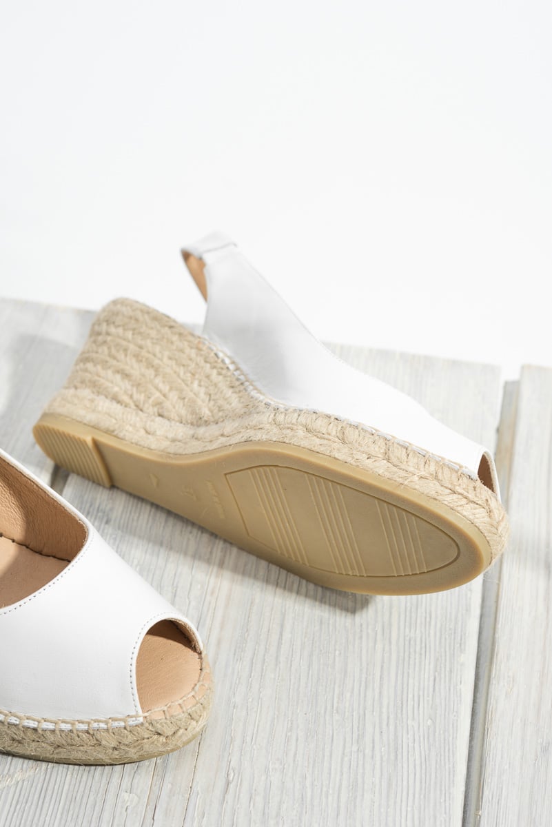 Espadrille Wedge Palamos | White Nappa Leather