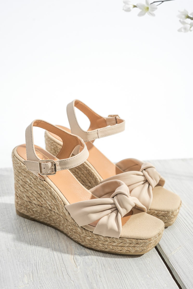 Espadrille Wedge Venice | Beige Nappa Leather