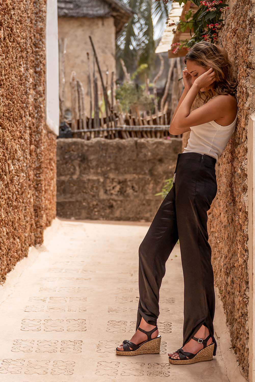 Espadrille Wedge Venice | Black Nappa Leather