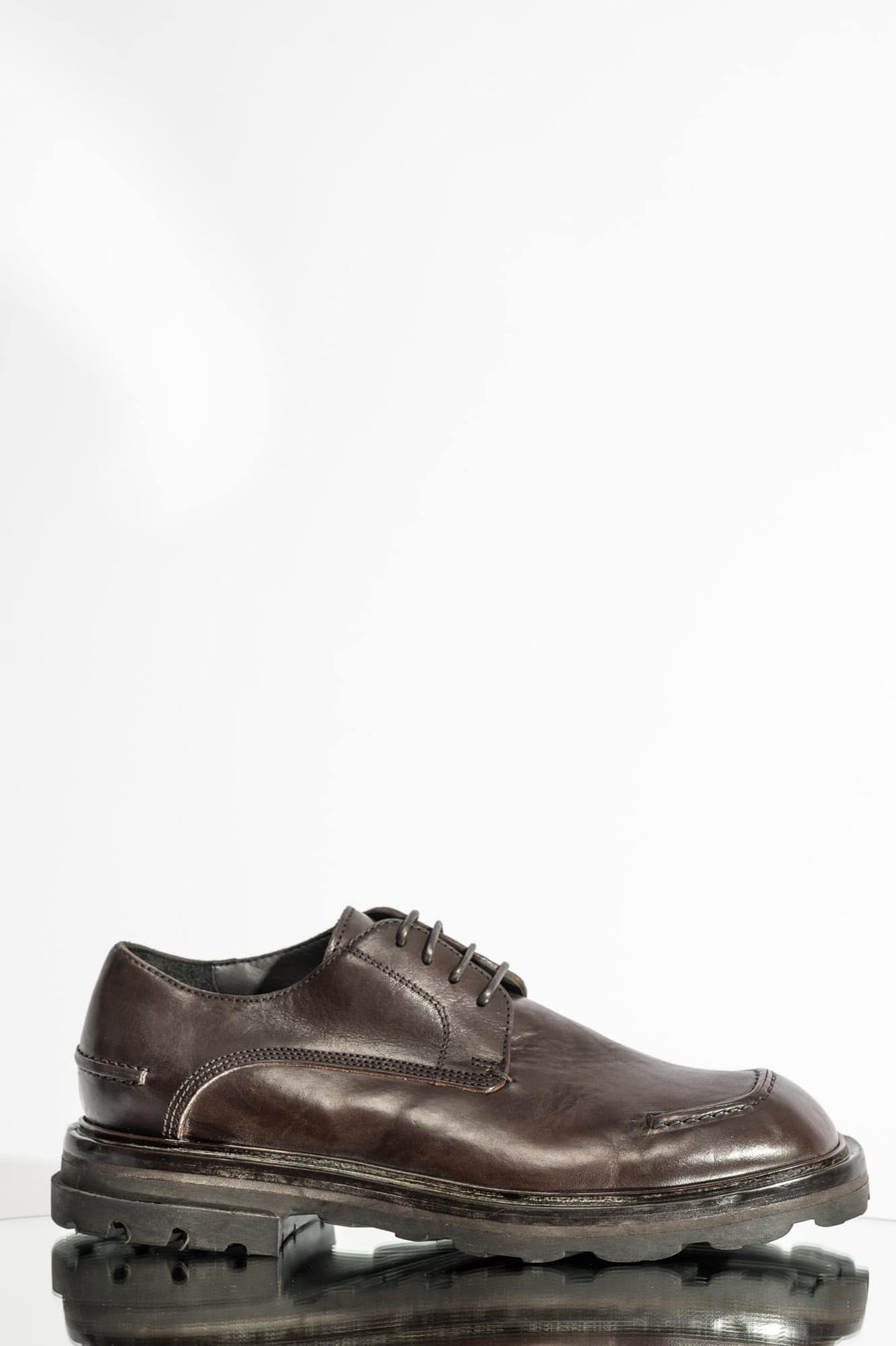 Men's Square Derby | Mud Brown Calf Leather