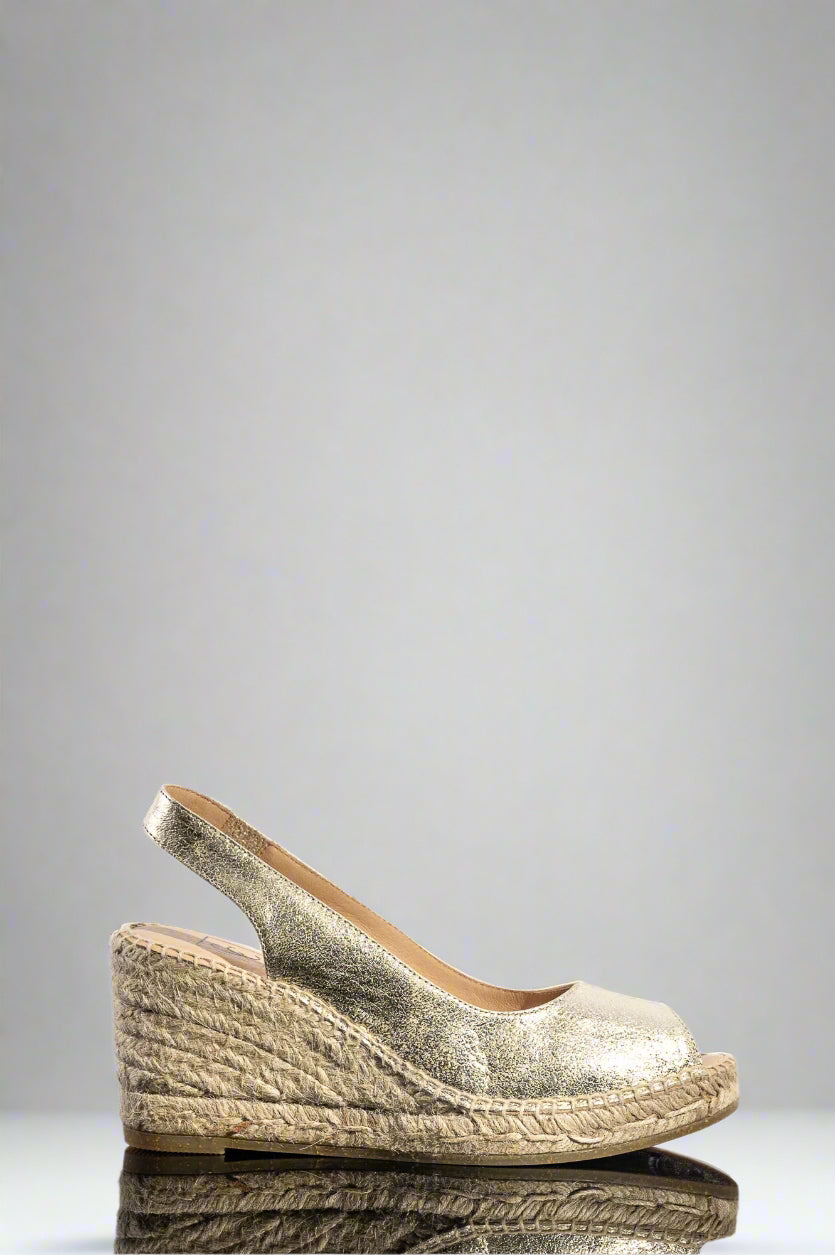 Espadrille Wedge Palamos | Platino Nappa Leather