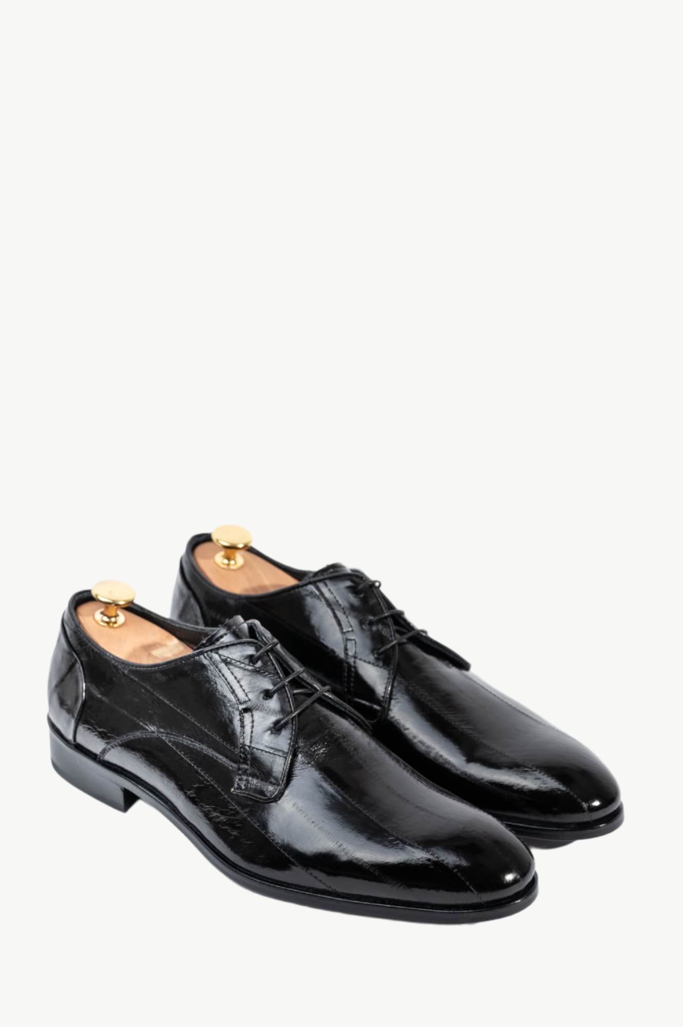 Men's Dress Derby | Black Eel Leather
