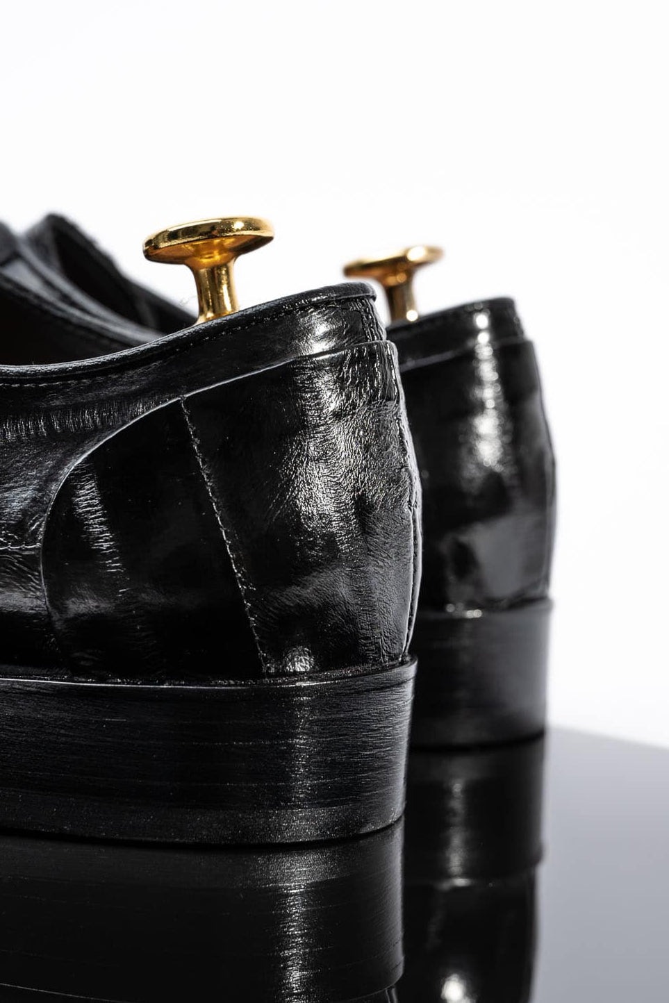 Men's Dress Derby | Black Eel Leather