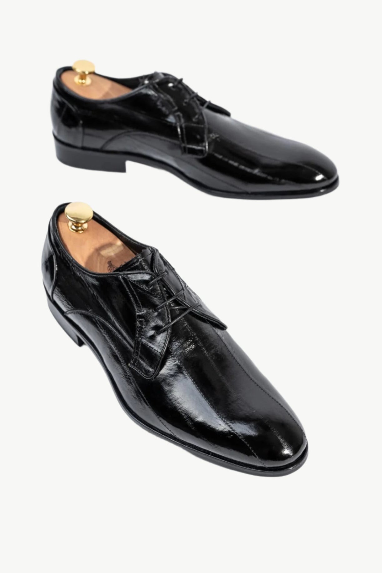 Men's Dress Derby | Black Eel Leather