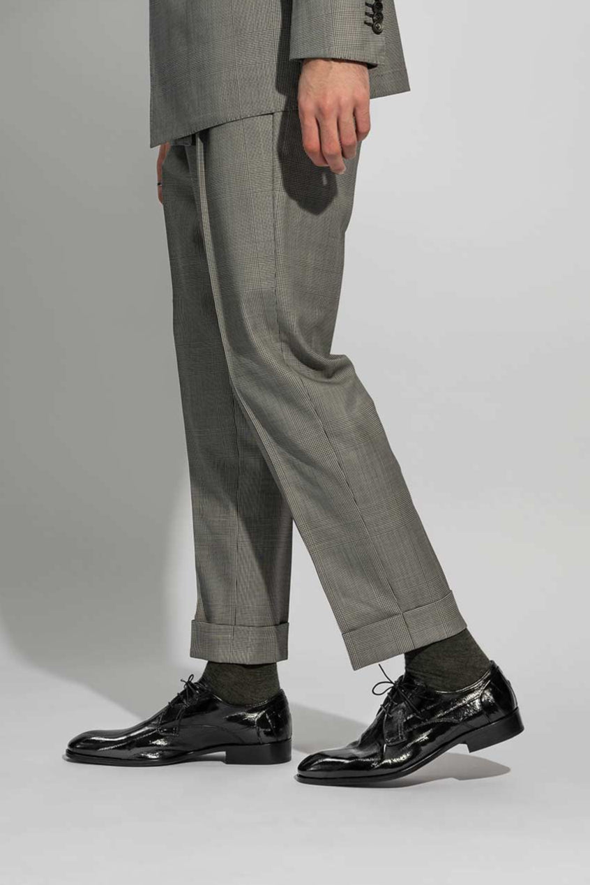 Men's Dress Derby | Black Eel Leather